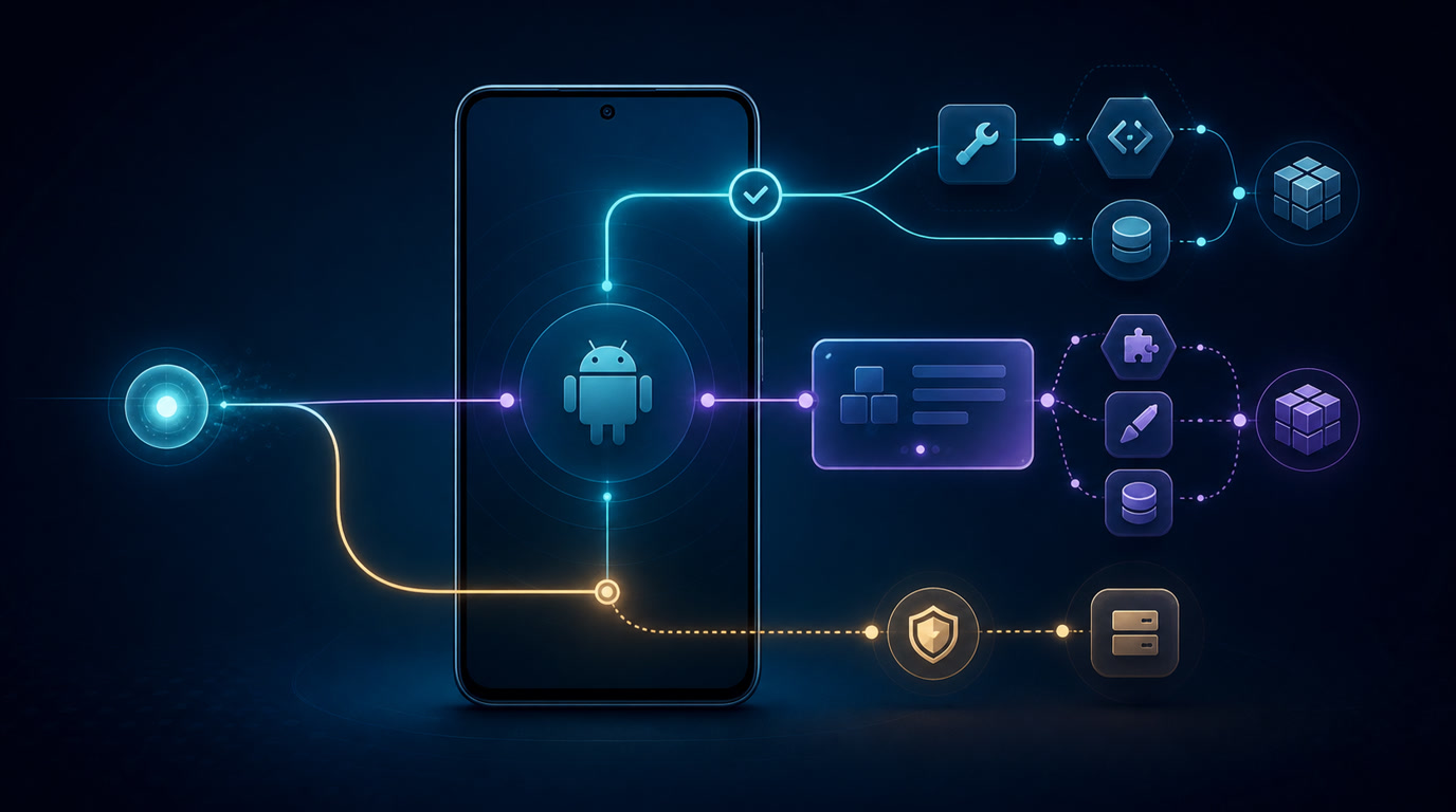 Android-Handy mit KI-Agent, Fähigkeitskandidaten, AutoAttach, Suggest und Fallback vor einer sichtbaren Freigabe