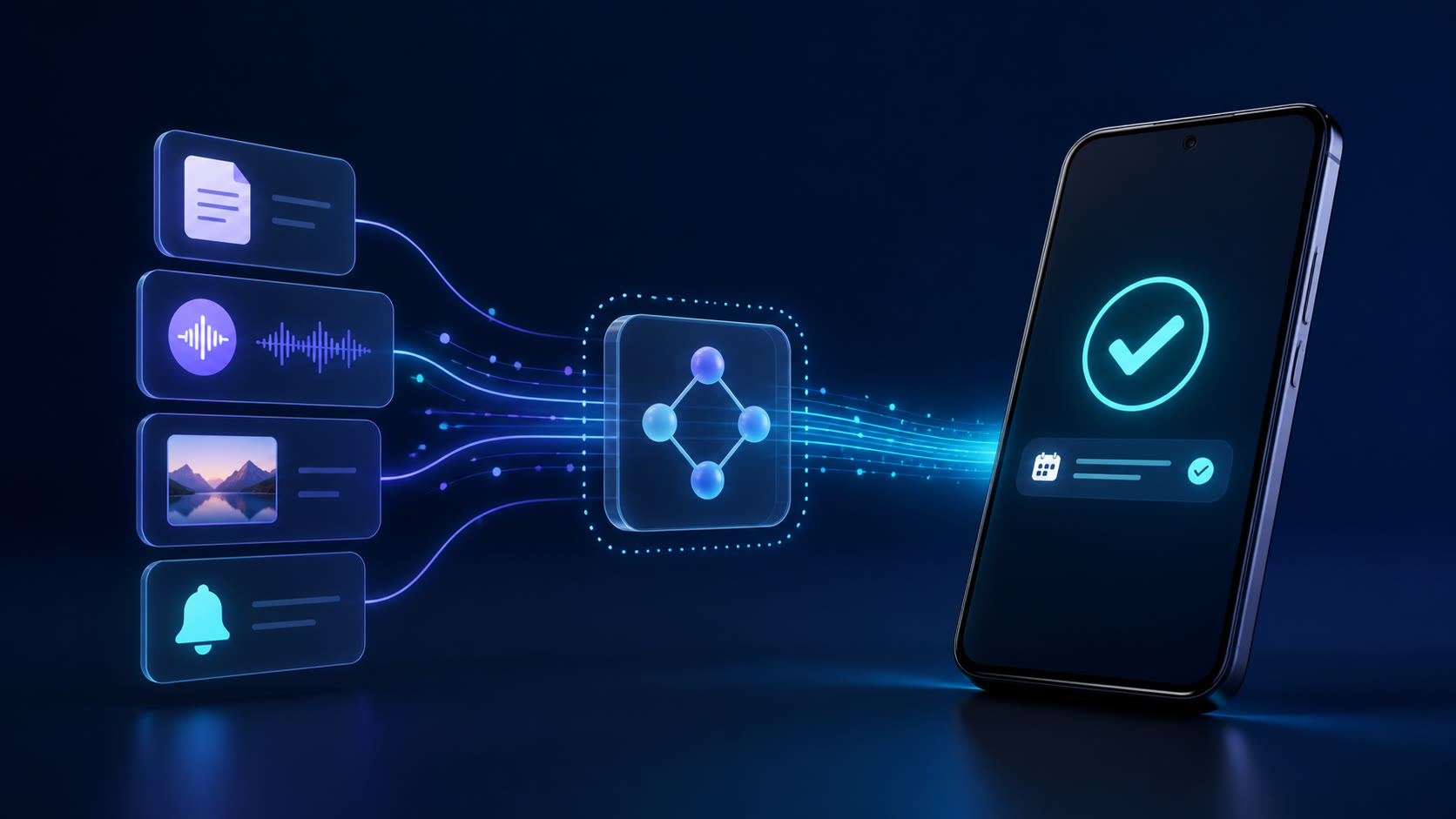 Nothing OS 5 Essential Space moving selected meeting context through MCP toward an approved FoneClaw Android action