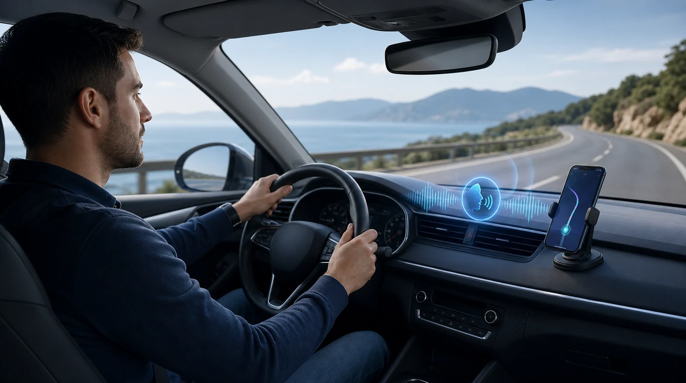 Sprachbefehle beim Autofahren: sicherer Android-Leitfaden