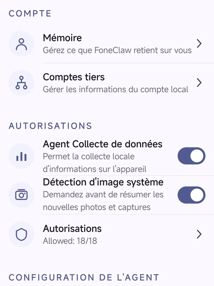 Permissions transparentes